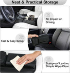 Car Seat Gap Filler with Cup Holder (2-Pack) for Driver & Passenger Side, PU Leather Seat Gap Plug Organizer for Phones Keys Cards, Universal Fit for Cars SUVs Trucks, Black