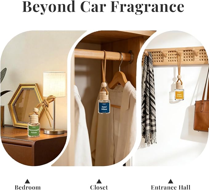 Car Air Fresheners, Inspired by Hilton Hotel, 2 Packs | Hanging Car Aroma Diffuser, Rearview Mirror Accessory