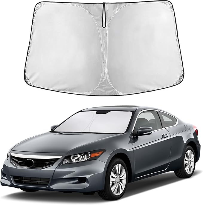 Windshield Sunshade Compatible for Honda Accord 2008-2010 2011 2012, Sun Visor for Front Windshield & Window Sun Shade Cover, UV Heat Blocker & Protector, Car Accessories