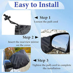 2Pcs Side Mirror Covers, Waterproof Car Side Mirror Protection for Snow, Ice, Bird Droppings - Universal Fit for Cars, SUVs, Winter Rearview Guard, Auto Exterior Accessories with Drawstrings