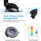 Magnetic Phone Car Mount, Universal Dashboard Windshield Car Phone Mount Holder with Upgraded 3.2" Suction Cup,8 Strong Magnets Compatible with iPhone 11 Pro X XS Max XR Galaxy Note10 S10 (B)
