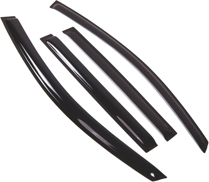 WD2-587 Dark Smoke 4 Pcs Set Window Visor (Outside Mount) Deflector Rain Guard Compatible with 2004-2010 Infiniti QX56