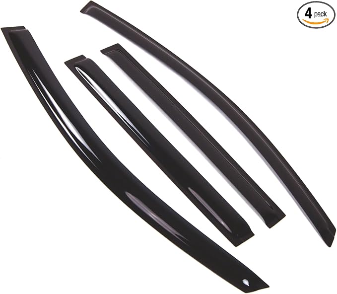 Outside Mount Window Vent Visors Rain Guards Compatible with Infiniti QX56 2004-2010 | Side Window Wind Deflectors Rain Shields | Smoke Tinted, 4 Pcs Set, DGWV-587