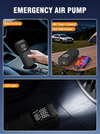 Tire Inflator Portable Air Compressor, 5X Faster Air Pump for Car Tires with Powerful Battery, 12V DC & Autostop, 150PSI Cordless Tire Pump for Car, Motorcycle, Bike, Balls