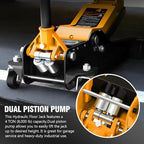 DNA Motoring Low Profile Hydraulic Trolley Service/Floor Jack, 4 Ton (8000 lbs) Capacity, Lifting Range 4.5"-20", Orange, TOOLS-00307-OG