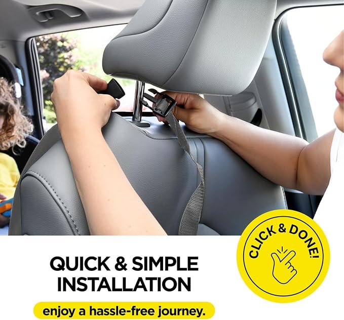 Back Seat Cover for Kids, 2 Pack X-Large Waterproof Kick Mats Backseat Protector, Durable Car Seat Back Protectors for Vehicles to Protect from Dirt, Mud & Scratches, Fits Most SUVs, Grey
