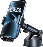 YRU Car Phone Holder Mount for Car, Dashboard Windshield Air Vent Phone Stand with Adjustable Cradle and Rotating Base, for iPhone 17 16 15 14 13 Pro Max, Samsung Galaxy