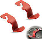 Automotive Universal 2PCS Leather Headrest Hooks, for Car Keep Purses Bags Coats and Groceries Secure Universal Fit for Most Vehicles, Red
