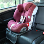 Car Seat Protector Leather Waterproof Child Safety Seat Protector Cover with Thick Pad and 2 Large Pockets Durable Kick Mat for All Auto Seat (Deep Gray)