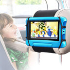 Car Headrest Mount Holder, Tablet Holder for Kids in Back Seats, Anti-Slip Strap and Holding Net,Angle-Adjustable/Fits All 7 Inch to 12.9 Inch Tablets