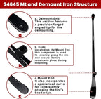 2PCS Tire Bar, 34645 Tire Mount and Demount Iron 37In, 3/4 in | 33220 Mt and Demount Spoon 30 in, 11/16 in, Tire Irons Heavy Duty Used for Off-Road Vehicle, Bus, Cars, Tractor Tubeless Truck Tires…