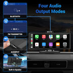 Wireless Apple Carplay Screen for Car with 4K Dash Cam, 10.26" Portable Apple Carplay & Android Auto, HD Touchscren with 1080p Backup Camera, Mirror Link/Voice Control/Music Play/GPS Navigation