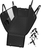 Femuar Dog Car Seat Cover with Storage Pockets Mesh Visual Window, Waterproof Nonslip, Heavy Duty Scratchproof Pet Dog Back Seat Cover Hammock for Cars Trucks and SUVs