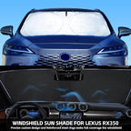 Windshield Sunshade for Lexus RX 350 450h 2016-2022 RX 350, RX 350 F Sport, RX 350L 2023 2024 2025, Front Window Sun Visor Cover, UV Heat Blocker Protector, Foldable Sun Shade Accessories