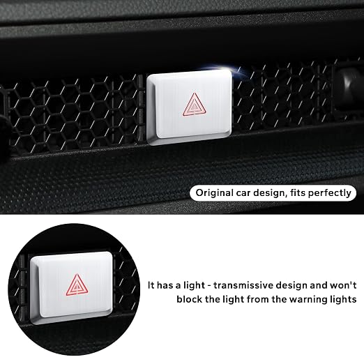 Polodunn for Honda Civic 2022-2025, for Accord/HRV/CRV 2023-2025, for Acura Integra 2023 2024 - Hazard Warning Light Push Button Cover, Emergency Flashers Trim Accessories (Silver)