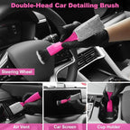 Car Detailing Cleaning Kit Interior Cleaner, Car Detailing Brush Set, Pink Car Accessories Essentials for Women, Car Cleaning Gel, Car Cleaning Supplies Tools Stuff for RV, SUV, Interior