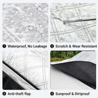Exterior Car Sun Shade for Windshield & Mirrors, Reflective Multi-Layer Windshield Cover, Blocks Sun Snow Ice Frost, All Season Protection, Anti-Theft Door Flap, Fits SUV Sedan Truck (61"x45")