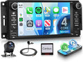Android Car Stereo for Jeep Wrangler 2007-2018 & Jeep Compass 2011-2015 with Wireless CarPlay Android Auto, 4G+64G 7 Inch Car Radio GPS Navigation WiFi SWC Bluetooth FM with Backup Camera