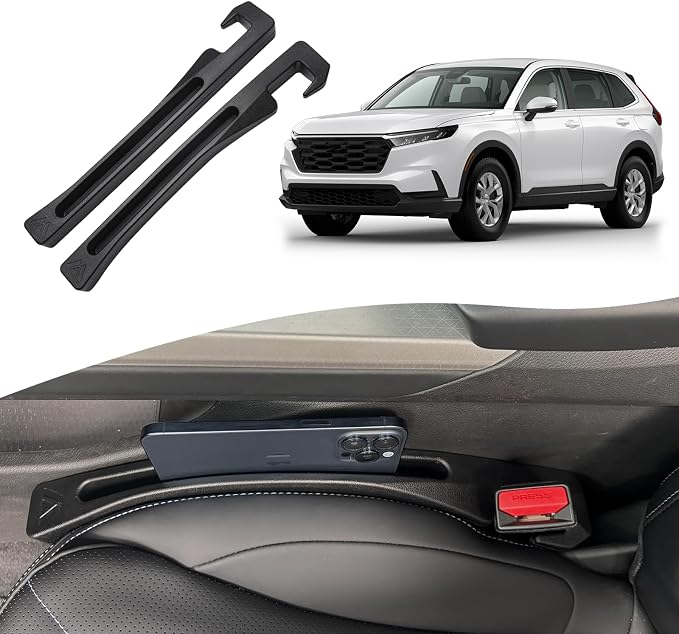 Honda CRV CR-V Seat Gap Filler, Car Seat Gap Filler Organizer Stop Things from Dropping Customized Interior Accessories for Honda, Black Pack of 2