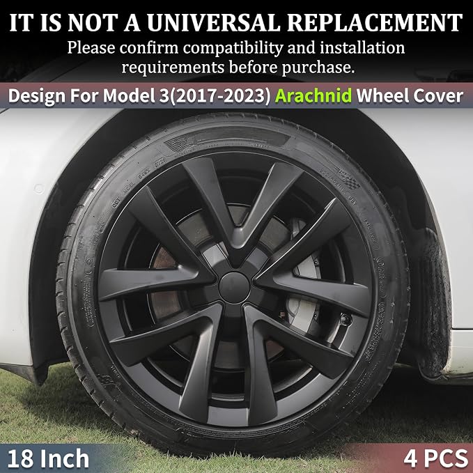 Model 3 Wheel Cover for Tesla Hubcaps 18 inch Wheel Cover 4PCS Model 3 (2017-2023) Hubcaps Wheel Rim Cover Full Rim Car Accessories