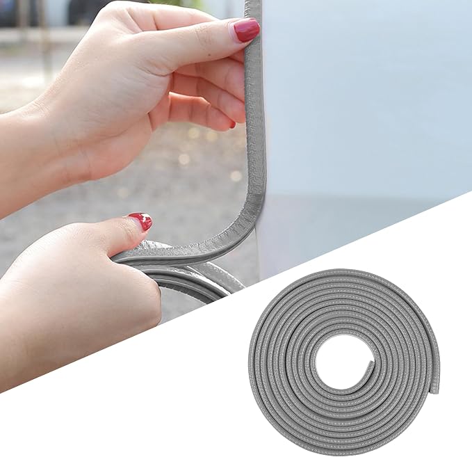 Car Door Edge Guards, 16Ft Universal Car Edge Rubber Seal Trim Protector, U Shape Door Edge Protector Guard, Aluminum Boat Edge Guards, Car Decoration Accessories for Most Cars (Gray)