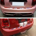 Rear Bumper Protector Sticker Compatible with Compatible with Mini Cooper F56 F55 R55 Anti-Collision Strip Trunk Threshold Decal Car Trunk Door Edge Vinyl Sticker Decoration for Car (Red Flag)