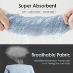 Bath Towels Pack of 2, 30 in x 60 in, Large Microfiber Bath Towel Set, Ultra Soft, Super Absorbent, Fast Drying, Use for Sauna, Sport, Travel, Fitness, SPA, Yoga,Coral Fleece -Light Blue