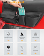 Front Door Storage Pockets Side Organizer Bag Door Net Pocket Replacement Compatible with Jeep Wrangler JK JKU 2011-2017, Interior Storage Expansion Accessories, 2PCs