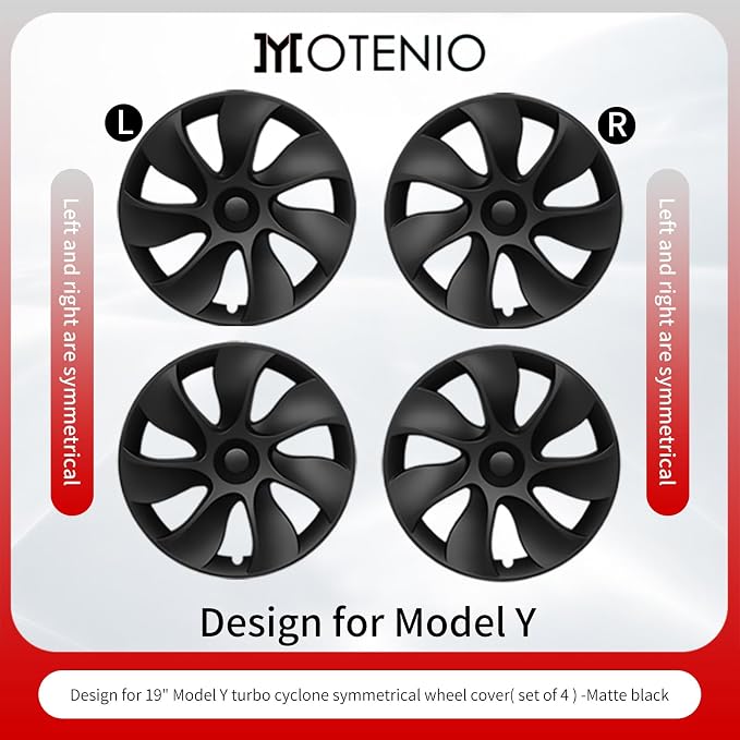 Wheel Cover for Tesla Model Y 4PCS Hubcaps for Tesla Wheel Cover Model Y(2020-2024) 19inch Rim Full Cover Hubcaps Accessories (Cyclon Style, 19 inch)