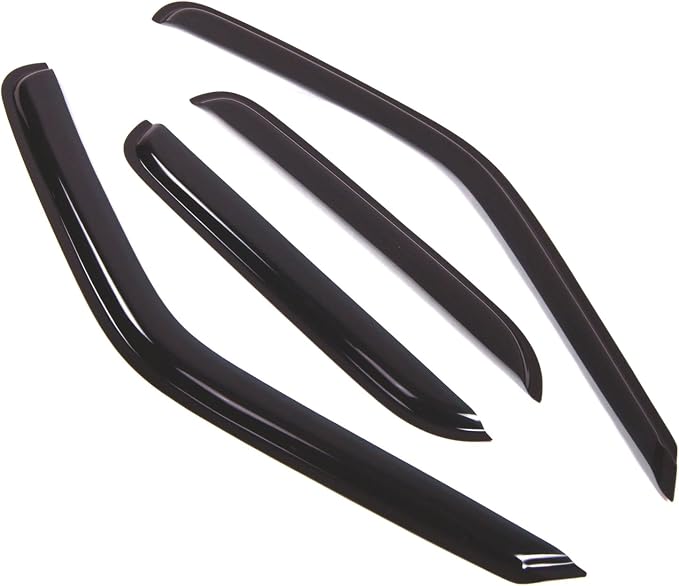 WD2-557 Dark Smoke 4 Pcs Set Window Visor (Outside Mount) Deflector Rain Guard Compatible with 1990-1995 Toyota 4Runner