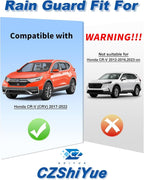 in-Channel Rain Guards Fit for Honda CR-V 2017-2022 Window Rain Guard Extra Durable CRV Window Deflectors Window Vent Visors Vent Shades Exterior Car Accessories-4pcs