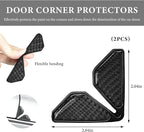2PCS Car Door Protector Edge Guards, Carbon Fiber Anti-Collision Auto Door Corner Protector, Anti-Rub Trim Sticker Front Do or Corner Decoration for Cars Trucks SUVs (Black)
