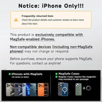 15W Only for iPhone MagSafe Car Mount Charger, 360% Adjustable Aluminum Alloy Arm, Relocatable Car Phone Holder, Magnetic Wireless Fast Charging, Cell Phone Holder for All Car Models, Black