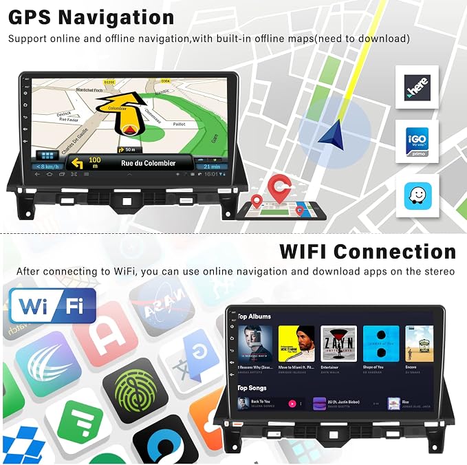Android 13 Car Stereo for Honda Accord 2008 2009 2010 2011 2012 2013 10.1 Inch Touch Screen 2G+64G CarPlay Android Auto Car Radio Bluetooth GPS Navigation HiFi WiFi FM SWC Backup Camera MIC