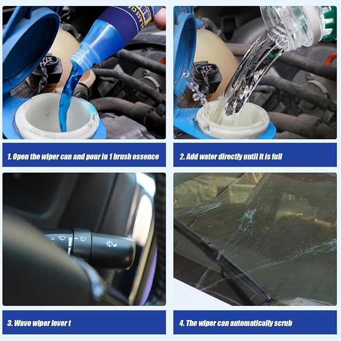 Windshield Oil Film Cleaner - Car Glass Anti-Fog Remover, Oil Coating Cleaner | Fast Acting Vehicle Window, Clear Vision Automotive GlassCleaner for Sedan SUV Truck Van Accessories