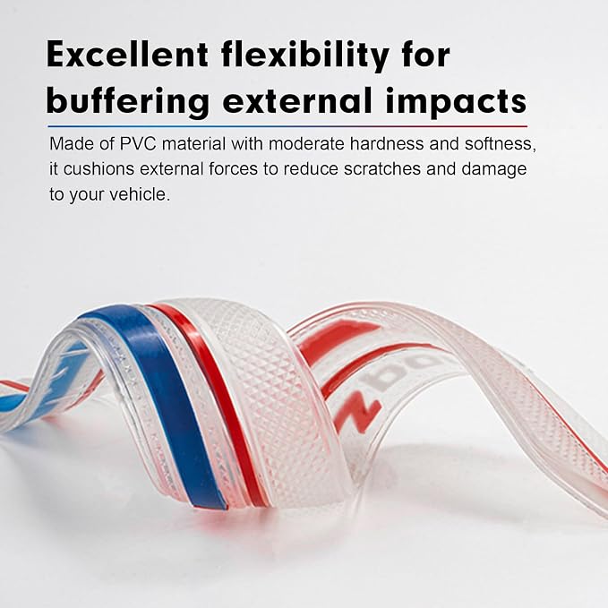 2 PCS Car Side Body Anti-Collision Strips, Sport Style Front Rear Bumper Protector Stickers, Self-Adhesive Car Door Edge Anti-Scratch Protector, Universal for Most Cars (Transparent)