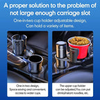Car Cup Holder Expander, 2 in 1 360° Rotating Adjustable Fits 40oz Bottles | Fits 40oz Yeti & Hydro Flask, 2-in-1 360° Rotating, Durable ABS, Adjustable Base, Easy Install, Stable Hold, Universal Fit
