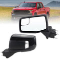 Left Driver Side Mirror Compatible With 2019-2025 Chevy Silverado 1500 With Power Glass Power Folding Heated Turn Signal Puddle Lights Mirror Memory Black Replace#84309683(13Pins)