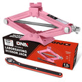 Scissor Jack for Car - 1.5 Ton (3,306 lbs) Car Jack Kit with Labor-Saving Ratchet Wrench for Cars, SUV, Sedans, 4'' - 15.2'' Lifting Range, Pink, TOOLS-00282-PK