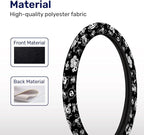 Black Pirate Cartoon Steering Wheel Cover, Polyester Car Wheel Grip, Universal 15 Inch for Cars SUVs Trucks