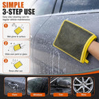 Clay Mitt for Car Detailing, No Scratch Reusable Magic Clay Bar Glove, Microfiber Auto Cleaning Supplies for Removing Debris from Paint, Glass, Wheels, Windshield(Yellow)
