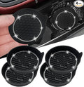 4PCS Bling Car Coasters, Non-Slip Insert Water Bottle Holder Pads, Bling Crystal Rhinestone Dustproof Automotive Interior Accessories, Universal for Vehicles, Trucks, RVs (4 pcs, Black)