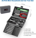 Roadside Emergency Car Kit with Jumper Cables, Auto Vehicle Safety Road Side Assistance Kit Essentials, Winter Car Kit for Women and Men, with Mini Car Tool Set, Dial Tire Pressure Gauge