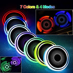 2PCS LED Car Cup Holder Lights, Light up Car Coasters for Cup Holders 7 Color-Changing Light Up Cup Holder Insert Coasters, Waterproof Car Accessories for Teens, Car Gifts for Men & Women