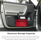 Car Trash Can, Foldable Multi-Pocket Design Auto Hanging Storage Container with Garbage Bags, Multifunctional Mini Oxford Storage Bag Garbage Holder for Cars SUVs Trucks (Red)
