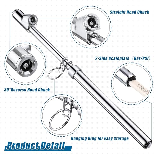 3 Pack Dual Head Tire Pressure Gauge Heavy Duty Air Pressure Tire Gauge for Auto Truck Car RV Van Gage Range 10-150PSI, 1-10Bar (Silver)