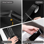 Universal Car Door Edge Guard, 4In x 33Ft Door Sill Protector, Automotive Anti-Collision Strip for Car Door Edge/Front and Rear Bumper/Door Sill Protector, Black