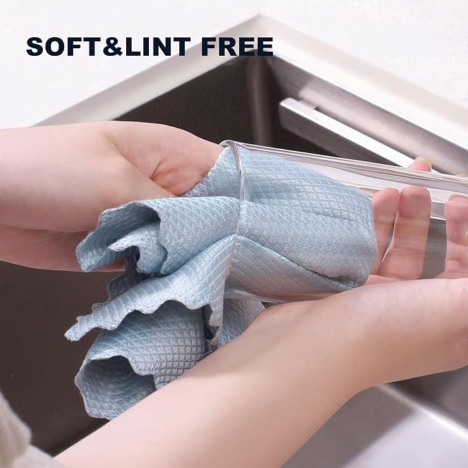 Fish Scale Streak Free Magic Glass Window Cleaning Cloth, Microfiber Cleaning Cloth, Reusable Absorbent Shiny Wipes, Microfiber Towels, Lint Free Dish Drying Polishing Towels, 5 pcs