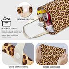 Cute Car Trash Can, Hanging Canvas Car Back Seat Organizer and Storage Bag, Funny Car Trash Bag for Travelling, Outdoor Cute Brown Leopard