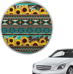Sunflower Aztec Steering Wheel Cover Sun Shade 17 inch Anti-Heat Steering Wheel Cover Heat Reflector Universal Car Accessories Steering Wheel Sun Block Cover for SUV Trucks Van Sedan
